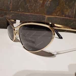 Balenciaga gold logo print cat eye sunglasses